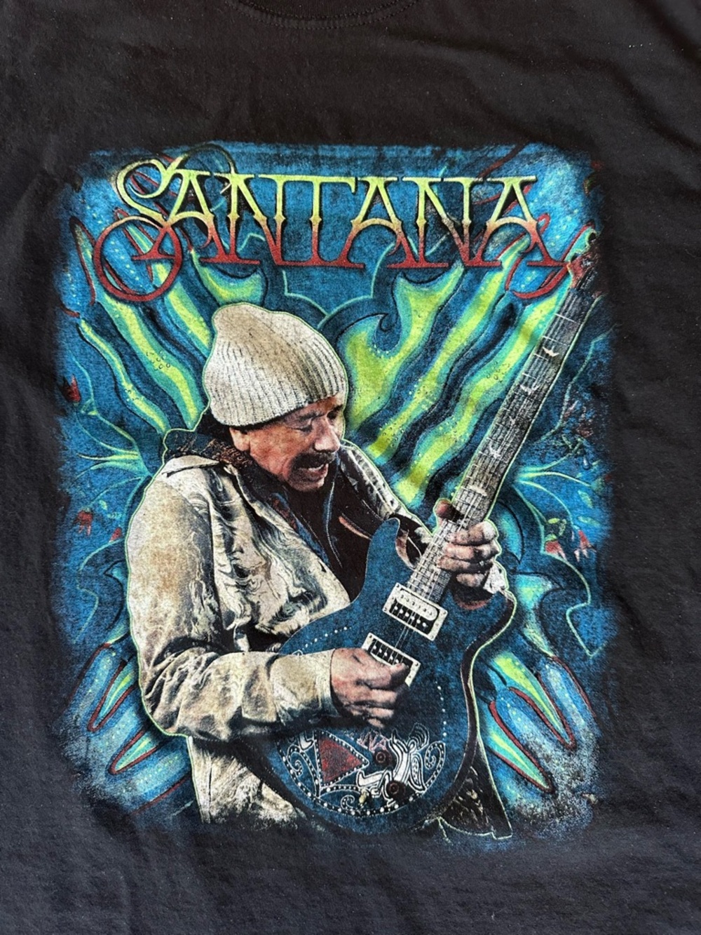Santana Earth Wind & Fire 2022 Tour Band Tee Black Medium